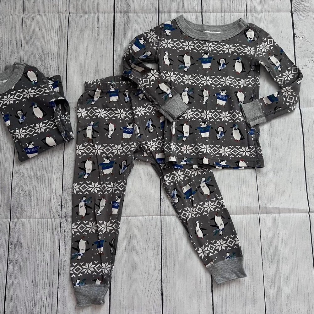 Hanna Andersson Cozy Gray Penguin Kids Pajamas